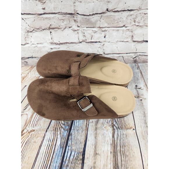 Women's Clog Flats Size 8 39 NEW Brown Tiktok Shoe - Picture 3 of 5